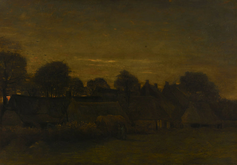 Wiejska wioska o zmierzchu - Vincent van Gogh