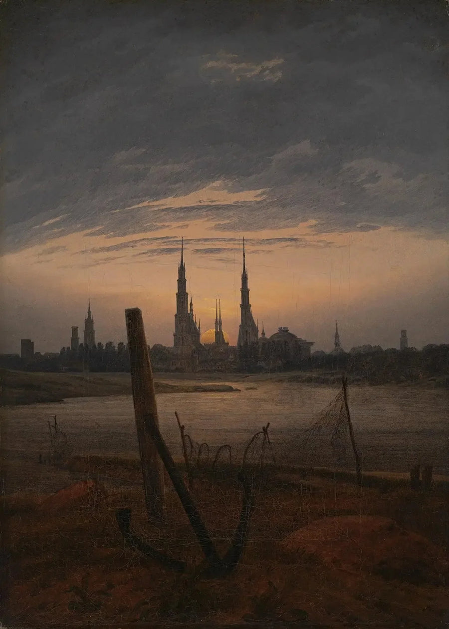Miasto przy wschodzie Księżyca - Caspar David Friedrich