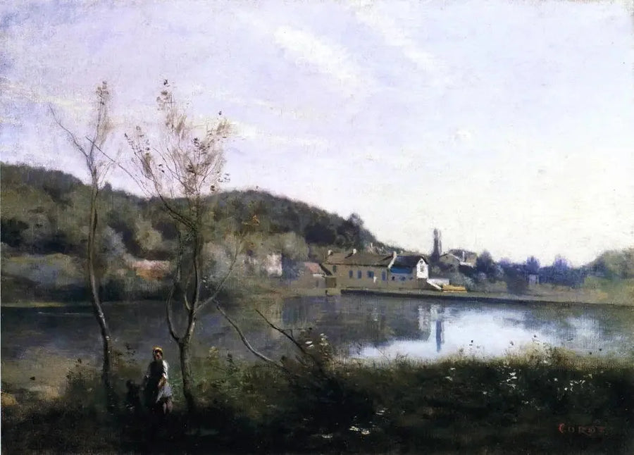 Ville-d'Avray, duży staw i jego wille - Jean-Baptiste Camille Corot