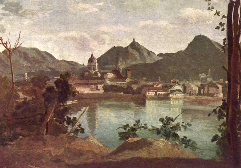 Miasto i jezioro Como - Jean-Baptiste Camille Corot