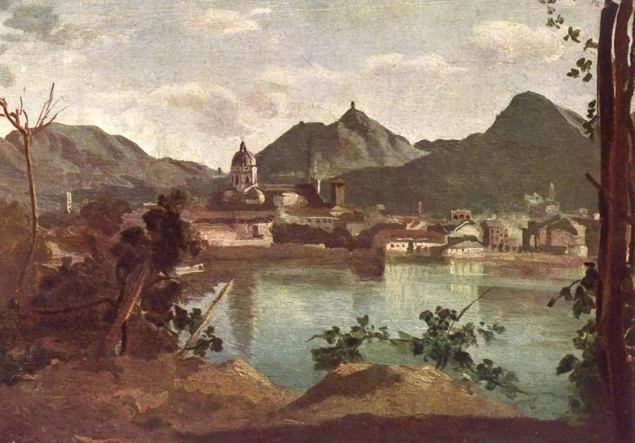 Miasto i jezioro Como - Jean-Baptiste Camille Corot