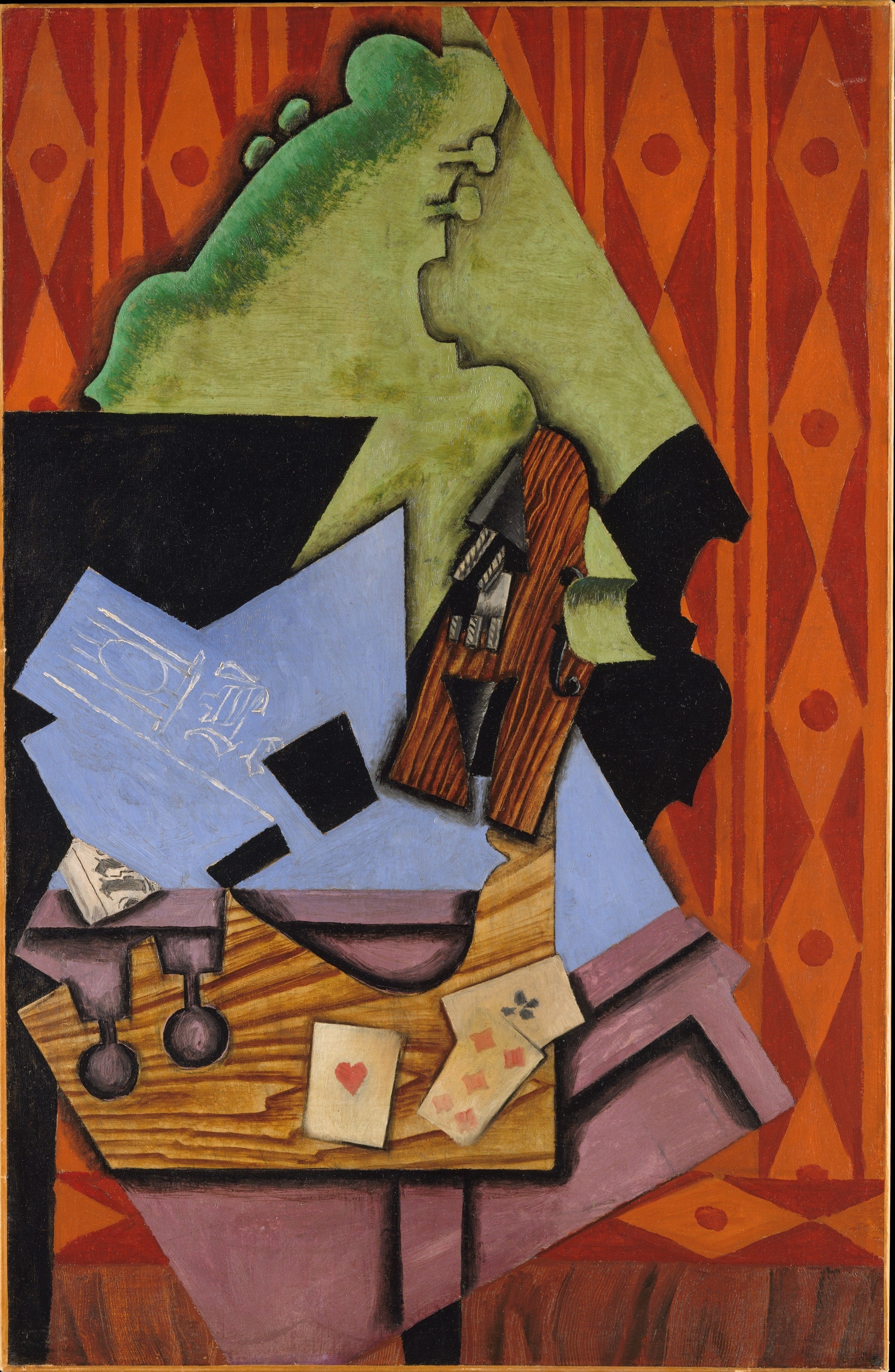 Skrzypce i karty na stole - Juan Gris