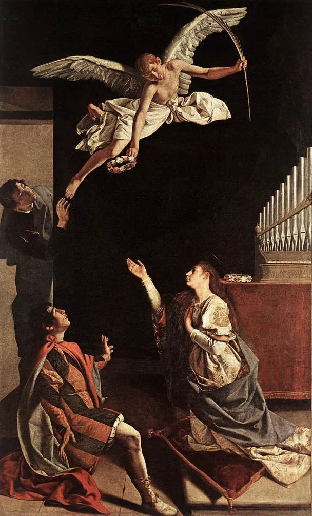 Widok Świętej Cecylii - Orazio Gentileschi