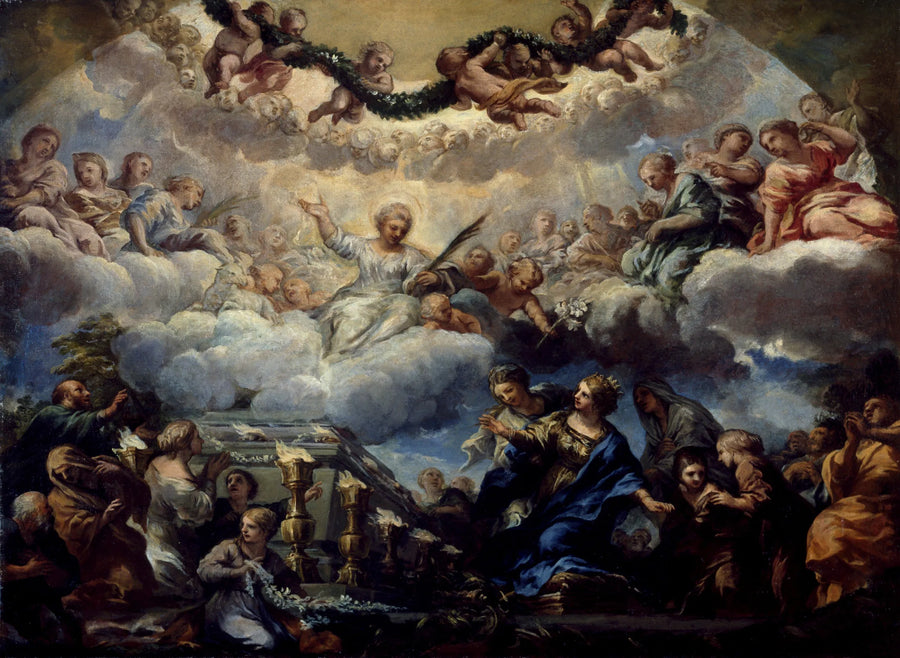 Widok świętej Konstantyny przed grobem świętych Agnieszki i Emerentyny - Pietro da Cortona