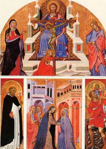 Wizytacja (retabul Trójcy Świętej) - Bartolo di Fredi