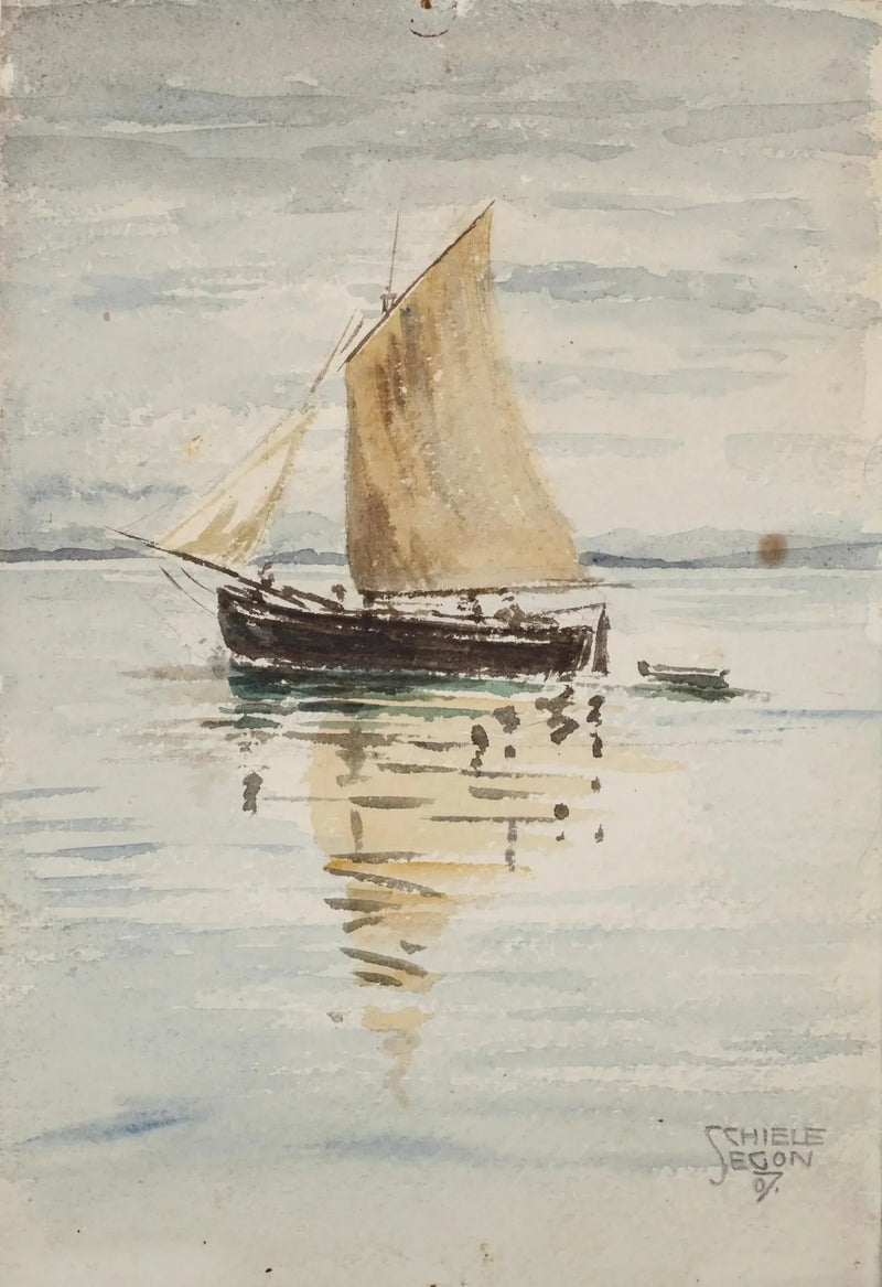 Żaglowiec z refleksami - Egon Schiele