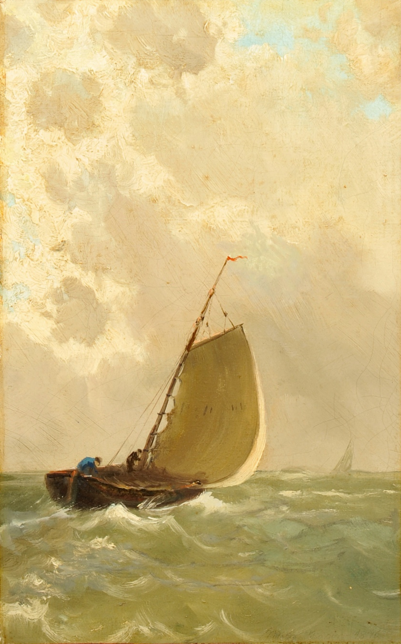 Żaglowiec na złym morzu. - Michael Peter Ancher