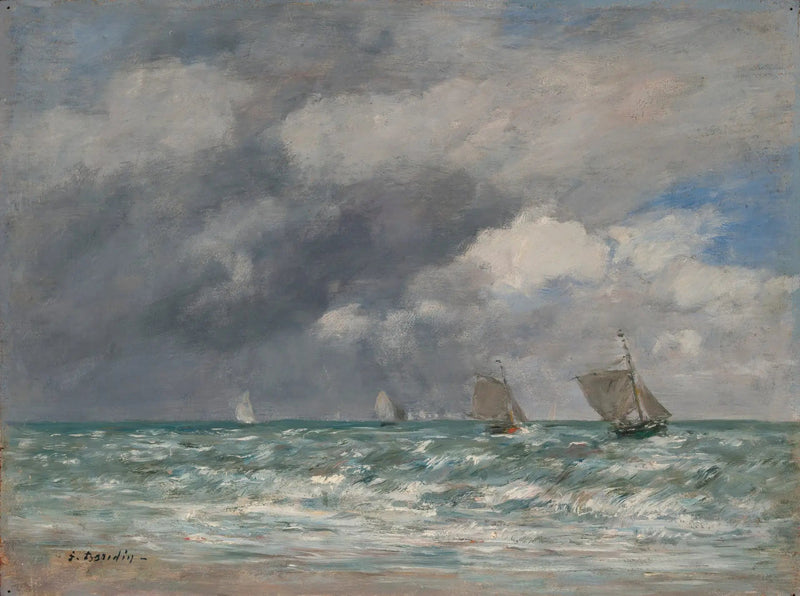 Żaglowce przed Trouville - Eugène Boudin