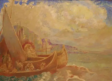 Żaglowce (Pejzaż alegoryczny) - Odilon Redon