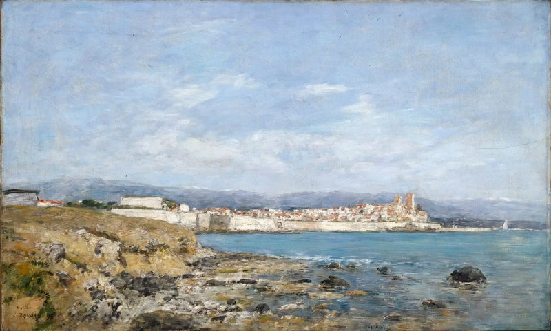 Widok na Antibes o zachodzie słońca - Eugène Boudin
