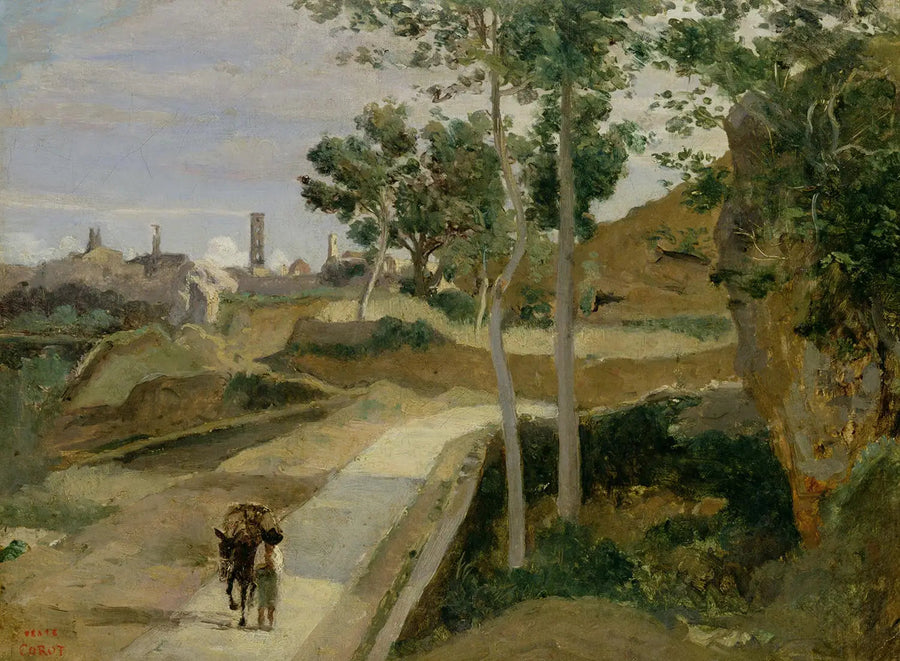 Volterra. Droga z miasta w dół - Jean-Baptiste Camille Corot