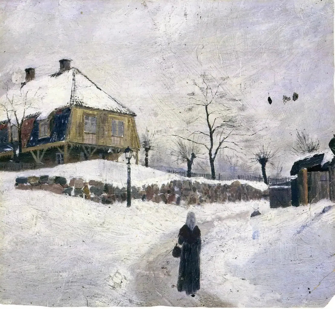 Øvre Foss en hiver - Edvard Munch image 1 reproduction artisanale de tableau
