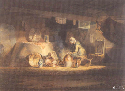 Vue à l'intérieur d'une cabane - William Turner - Reproductions de tableaux et peintures haut de gamme