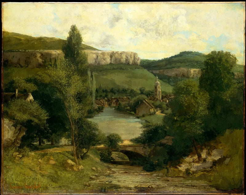 Widok na Ornans (Most nad potokiem Bonneille) - Gustave Courbet