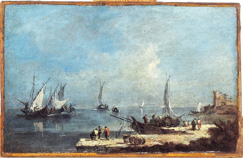 Widok na port, na lagunę - Francesco Guardi