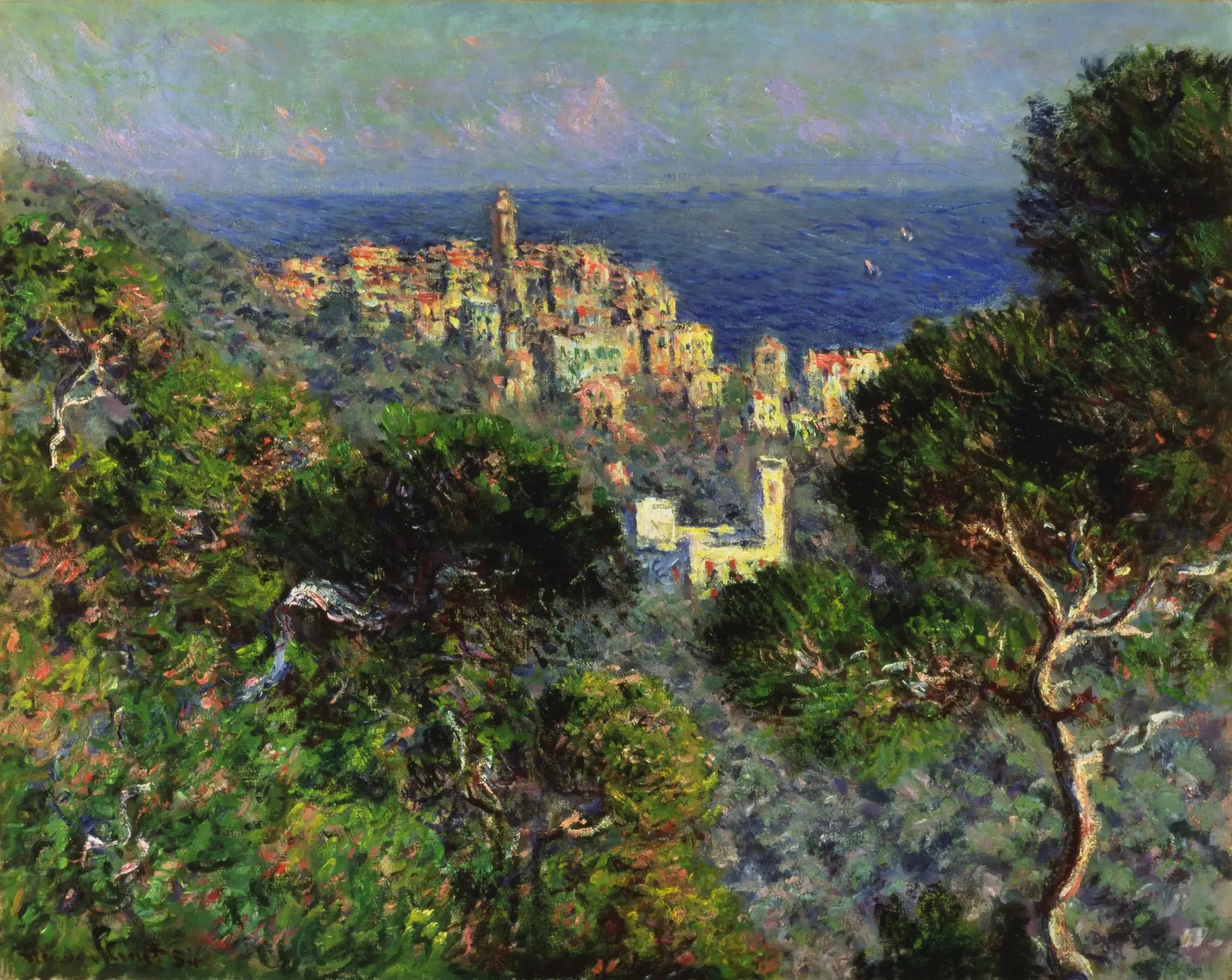 Vue de Bordighera - Claude Monet image 1 reproduction de peinture à l’huile