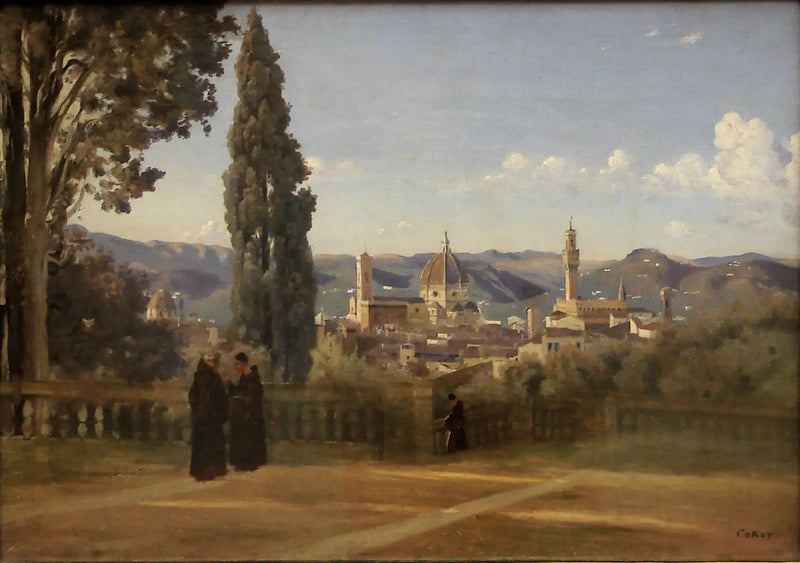 Widok na Florencję z ogrodu Boboli - Jean-Baptiste Camille Corot