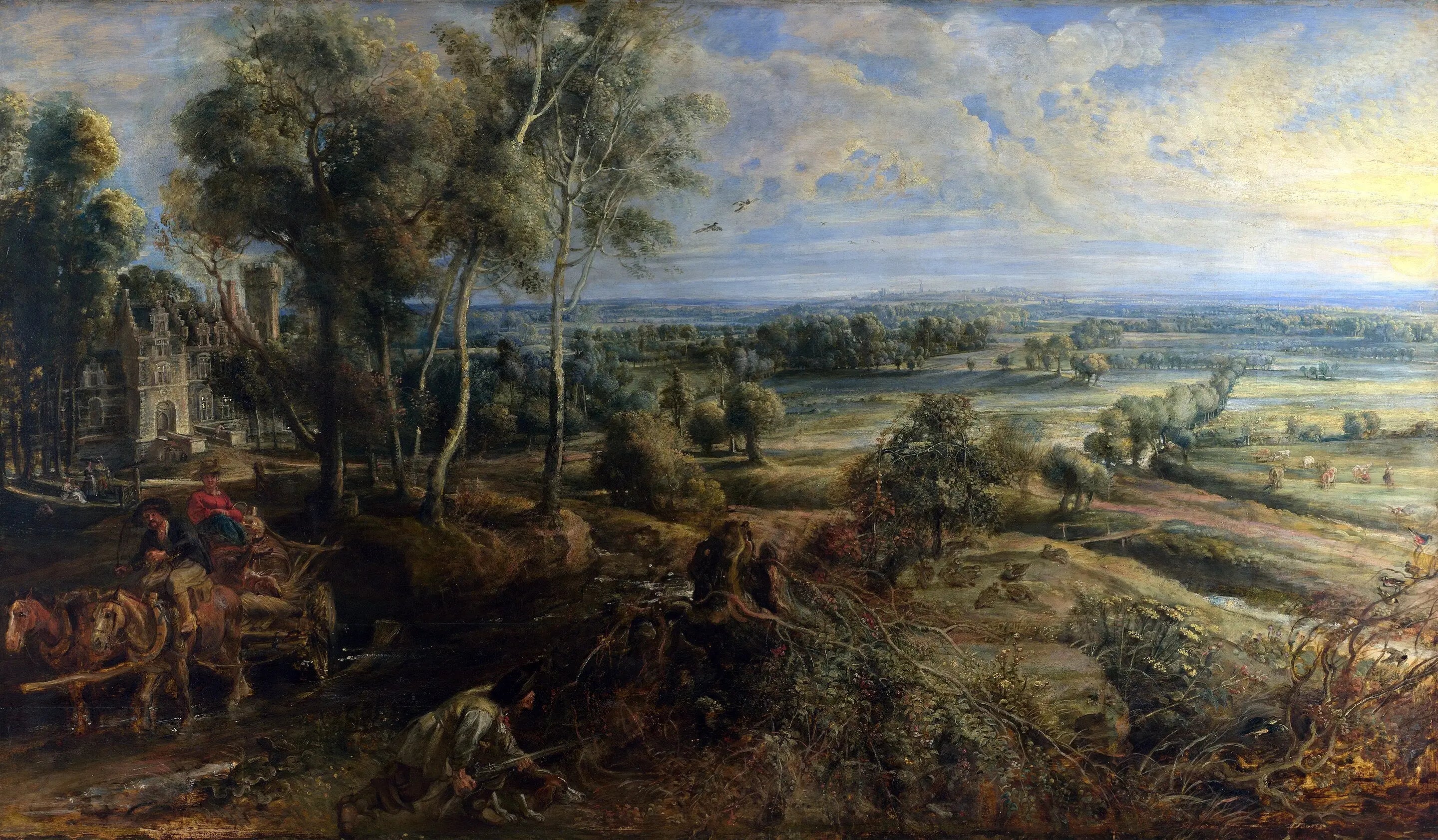 Vue de Het Steen au petit matin - Peter Paul Rubens image 1 reproduction de peinture à l’huile