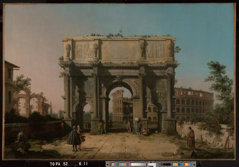 Widok na Łuk Konstantyna z Koloseum - Canaletto