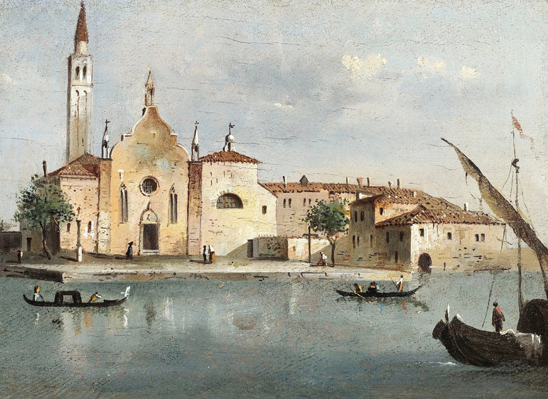 Widok na wyspę Santa Maria delle Grazie - Francesco Guardi