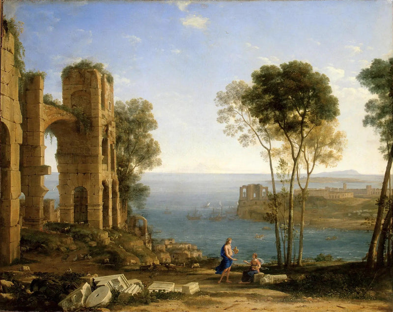 Widok na wybrzeże z Apollinem i sybillem z Cumes - Claude Lorrain