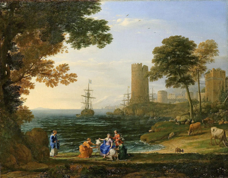 Widok na wybrzeże z widokiem na Europę - Claude Lorrain