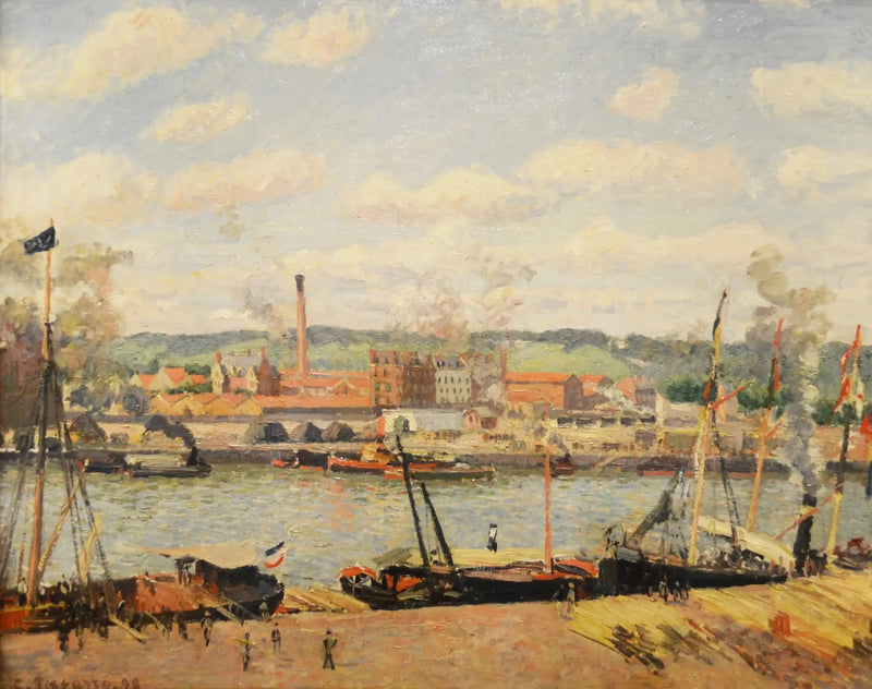 Widok na bawełniany zakład w Oissel, okolice Rouen - Camille Pissarro