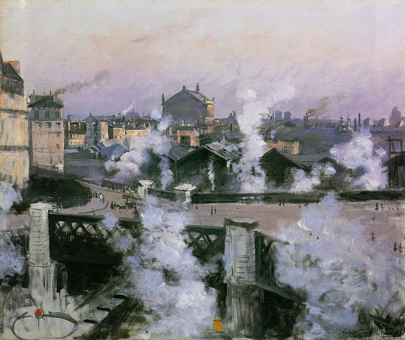 Widok na dworzec Saint-Lazare, Paryż - Norbert Gœneutte
