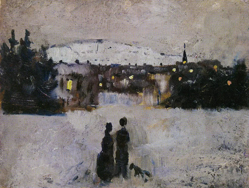 Widok miasta w zimowy dzień - Edvard Munch