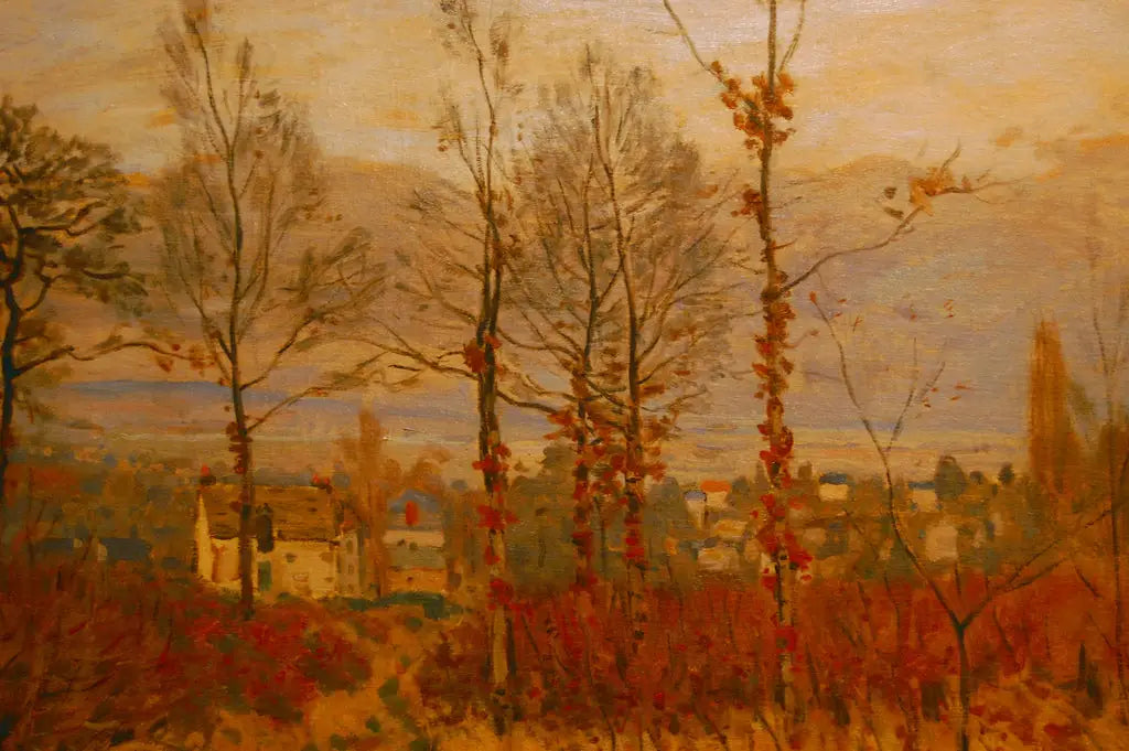 Vue de Louveciennes en automne - Alfred Sisley image 1 reproduction artisanale de tableau