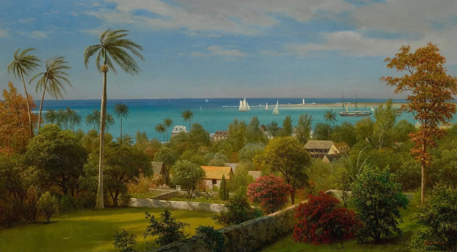 Widok na Nassau na Bahamach - Albert Bierstadt