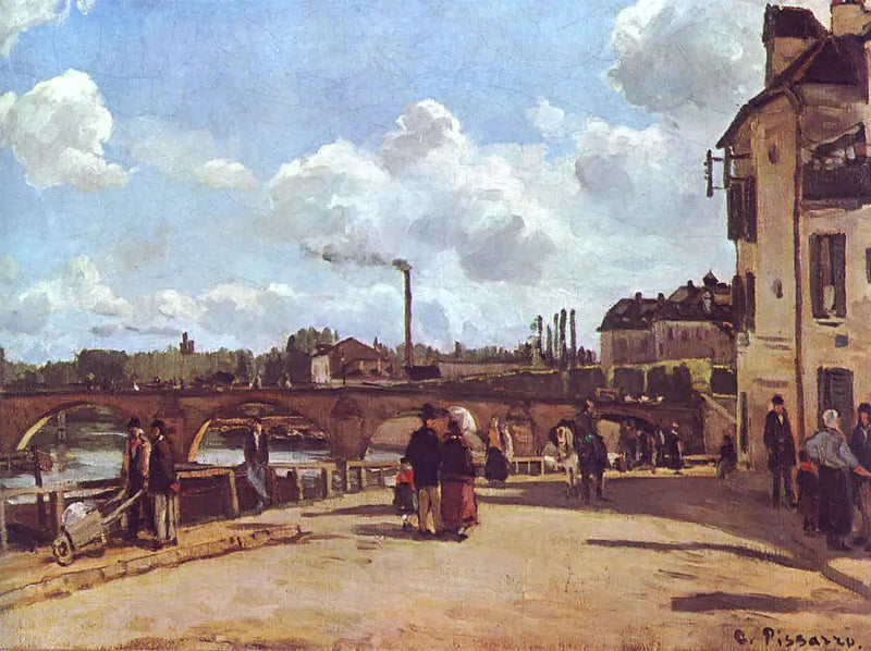 Widok na Pontoise Quai du Pothuis - Camille Pissarro