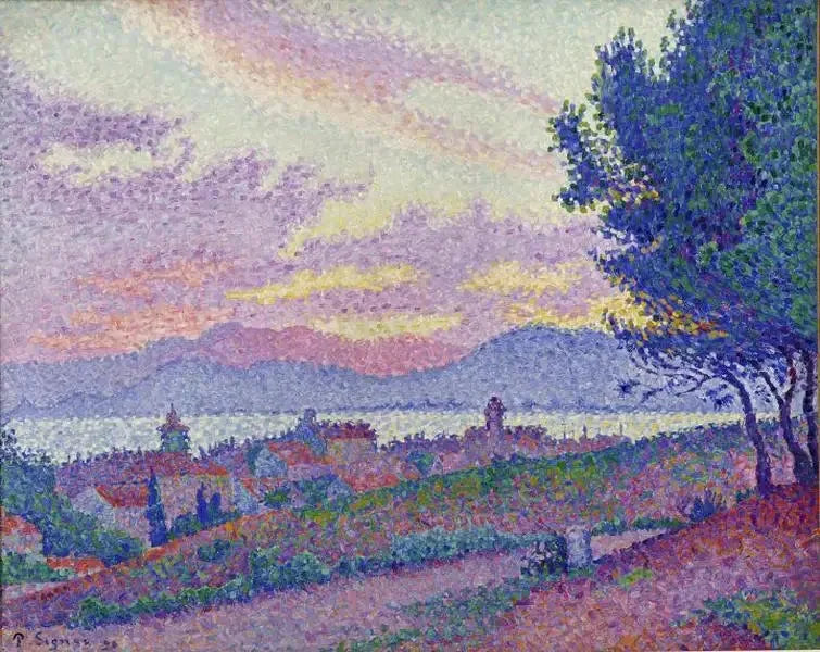 Widok na Saint-Tropez, zachód słońca w sosnowym lesie - Paul Signac