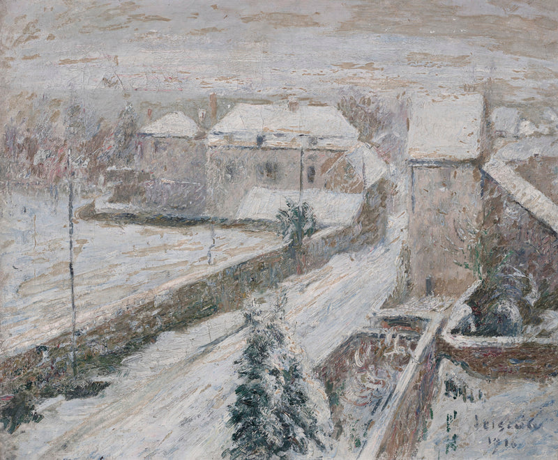 Widok na Triel pod śniegiem - Gustave Loiseau