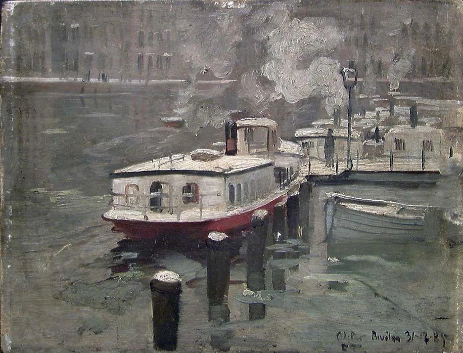 Vue depuis l'Alster - Frits Thaulow image 1 reproduction de peinture à l’huile