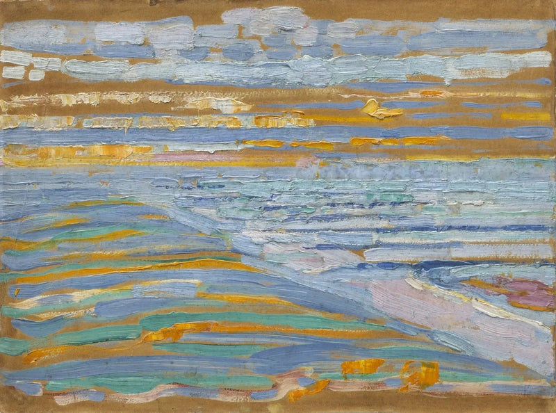 Widok z wydm z plażą i molo, Domburg - Piet Mondrian