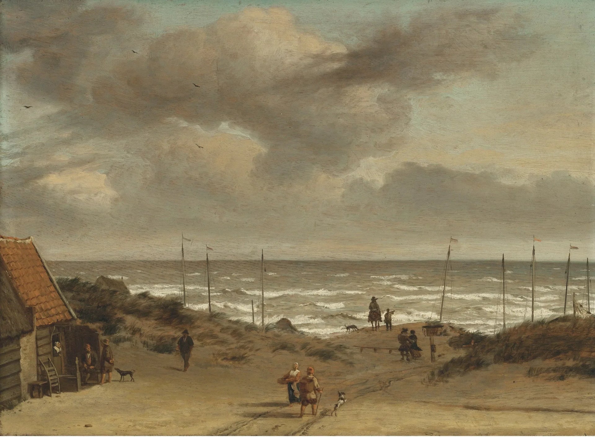 Vue des dunes vers la mer - Adriaen van de Velde image 1 tableau peint à l’huile sur toile