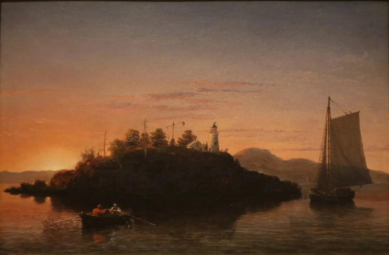 Widok na góry Camden z zatoki Penobscot - Fitz Henry Lane
