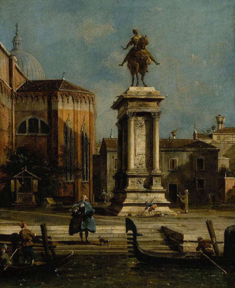 Widok na Santi Giovanni e Paolo oraz na konny pomnik Bartolomeo Colleoni - Canaletto