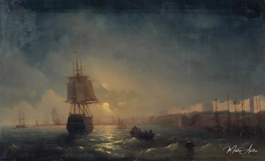 Vue d'Odessa par une nuit de lune - Ivan Aïvazovski - Reproductions de tableaux et peintures haut de gamme