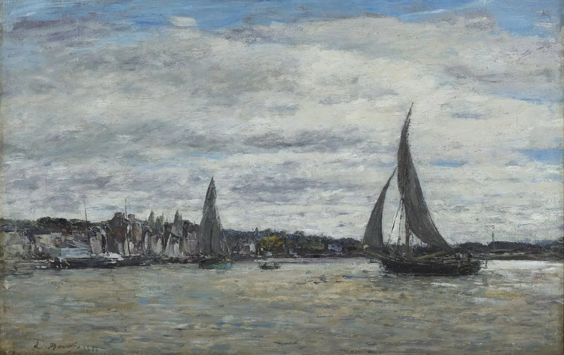 Widok na basen w Trouville - Eugène Boudin