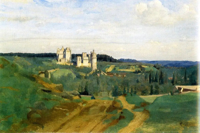 Widok zamku Pierrefonds - Jean-Baptiste Camille Corot