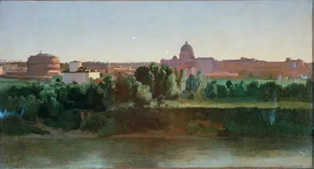 Vue du château Saint-Ange - Jean-Baptiste Camille Corot image 1 copie de tableau peinte à la main