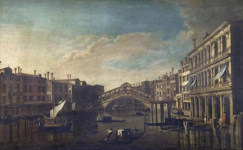 Widok na Wielki Kanał w kierunku mostu Rialto, Wenecja - Canaletto