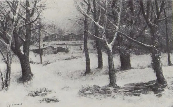 Widok na Park Krzyży pod śniegiem - Gustave Courbet