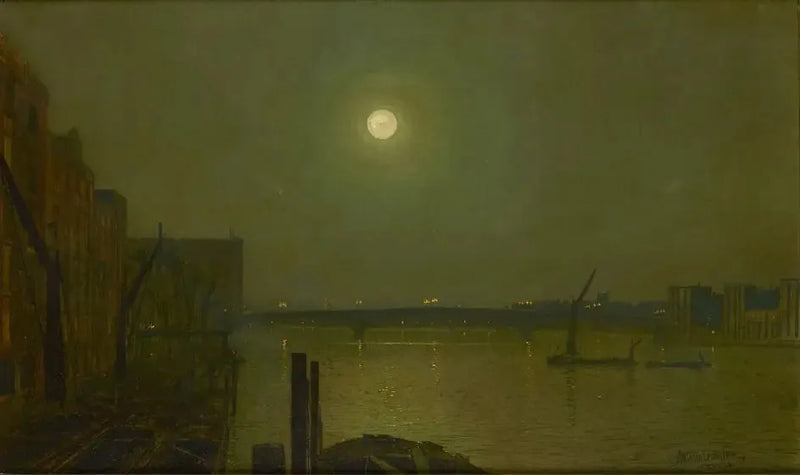 Widok na most Southwark nocą - John Atkinson Grimshaw