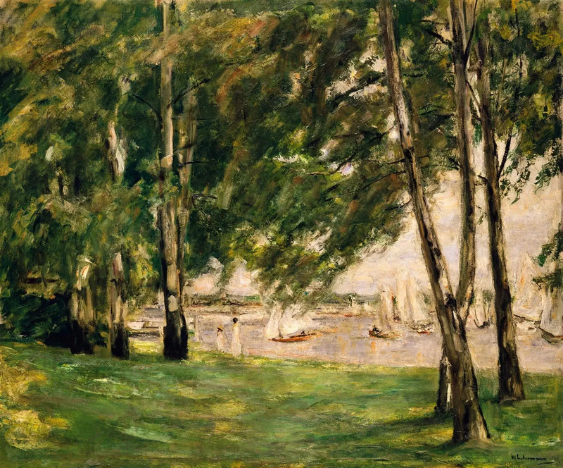 Widok na Wannsee z żaglówkami - Max Liebermann