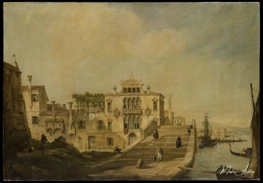 Vue d'un pont à Venise - Giovanni Antonio Canal - Reproductions de tableaux et peintures haut de gamme