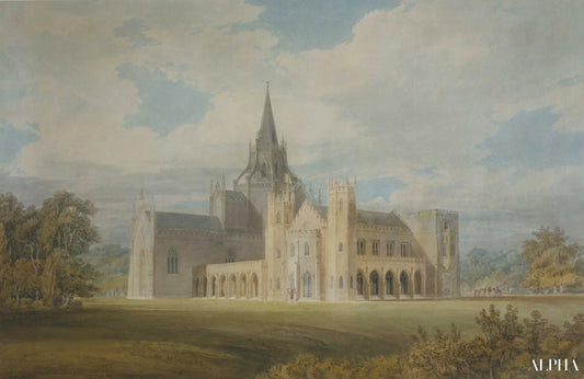 Vue en perspective de l'abbaye de Fonthill depuis le sud-ouest - William Turner - Reproductions de tableaux et peintures haut de gamme