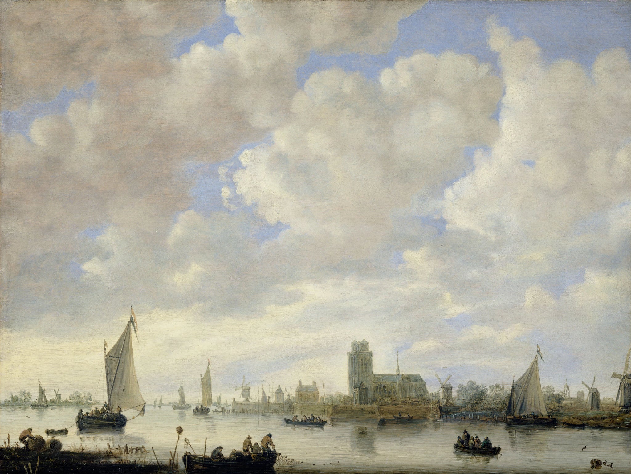 Vue du Merwede devant Dordrecht - Jeronymus van Diest II
